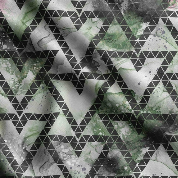 Soimoi Geometrical Print, Silk Fabric, Decor Sewing Fabric by The Yard 42 Inch Wide,Decorative Fabric for Shirts Suits Ties, Light Green