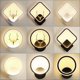 thumbnail image 2 of Indoor small wall lamp simple round bedside lamp bedroom bedside creative aisle corridor decorative lamps (wood), 2 of 4