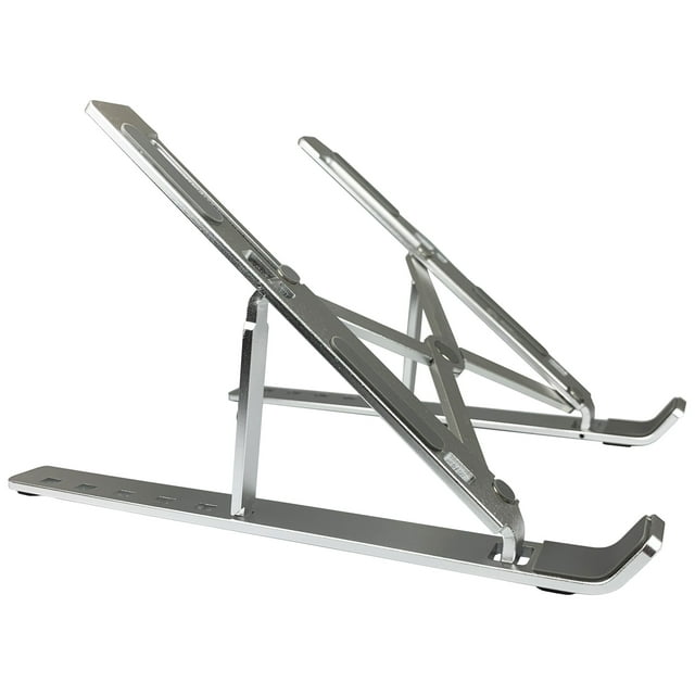 Amer Mounts Laptop Stand for Desk, Aluminum 6-Levels Adjustable Portable Computer Stand Laptop Cooling Pad, Ventilated Laptop Riser Supports 10-15.6" Tablets Notebook AMRNS02