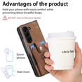 thumbnail image 7 of ELEHOLD for Samsung Galaxy Z Fold 6 Wallet Case, Women Men PU Leather Flip RFID Blocking Elastic Card Slot Holder Ring Holder Kickstand Car Magnetic Protective Case for Samsung Galaxy Z Fold 6,Brown, 7 of 7
