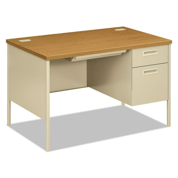 Metro Classic Right Pedestal Desk, 48w X 30d X 29 1/2h, Harvest/putty