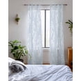thumbnail image 3 of Light Blue Botanical Sheer Curtains 84 Inch Length 2 Panels Set for Living Room/Bedroom, Pastoral Elegant Spring Floral Kitchen Curtains Grommet Semi-Sheer Curtains Drapes Window Treatments 52"x84"x2, 3 of 7