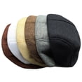 thumbnail image 3 of Boina de lino para hombre y mujer, gorra de lino para vendedor de periódicos, gorra de taxista, gorra de estilo británico con visera (café rojo), 3 of 4