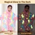 thumbnail image 2 of Kids Glow in The Dark Hooded Blanket Hoodie, Oversized Wearable Blanket for Boys & Girls Flannel Fleece One Size Purple C0P, 2 of 7