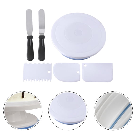 PTOOTP White Rotating Cake Stand with Sturdy Base, 1-Set Display Stand for Home Baking and Dessert Presentation