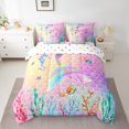 thumbnail image 2 of YST Mermaid Tail 7-Piece Comforter Set, Full Size, Colorful Rainbow, 2 of 5
