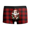 thumbnail image 3 of Men Support Pouch Underwear Silk Insulated Underwear Men Men Mens Long Underwear Mens Mesh Underwear Briefs Underwear Brief Men Male Plaid Christmas Day Printed Underwear Funny Fitting Mid Waist XL, 3 of 5