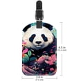 thumbnail image 6 of Square 2Pack PU Leather Panda Cruise Luggage Tag with Privacy Cover and Name ID Tag for Travel Handbags Backpacks Luggage Tags, 6 of 6
