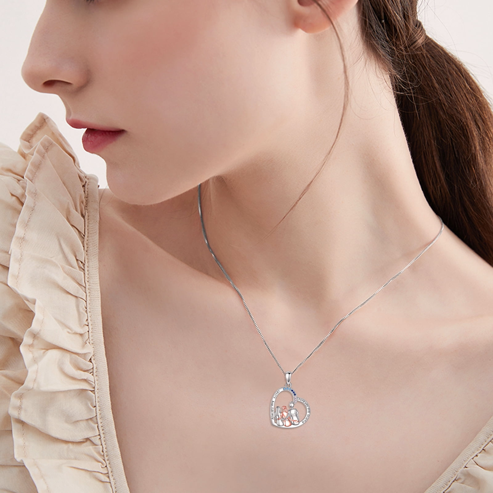 3 Sister Necklaces 925 Sterling Silver 3 Sisters Jewelry for Women Birthday Christmas Gifts from Sister