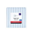 thumbnail image 6 of Mainstays Super Soft Brushed Microfiber Bed Sheet Set, Blue Stripe, King, 4 Piece, 6 of 12