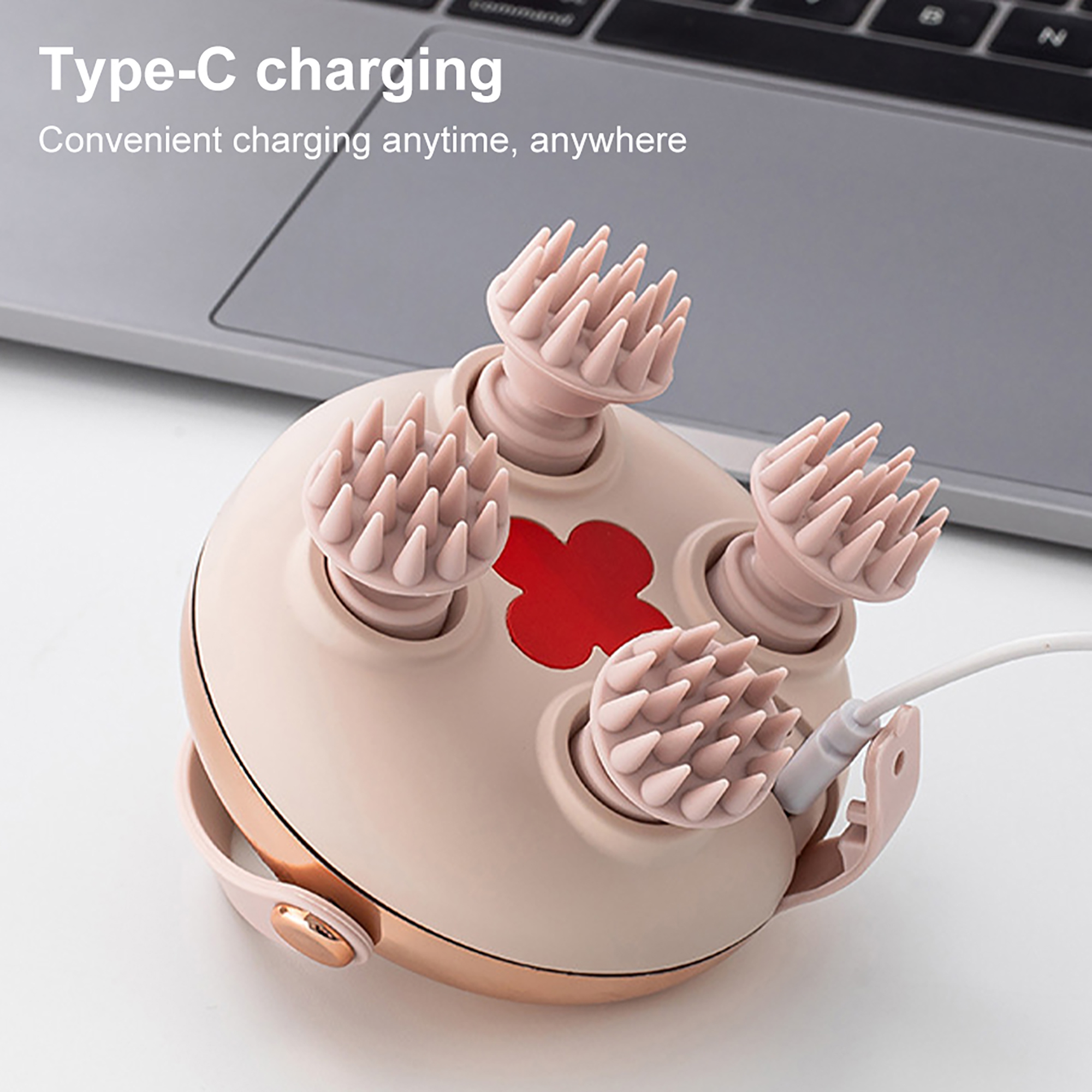 INSMART Electric Scalp Massager with Red Light, 3-Speed Waterproof Head Massager for Relaxation