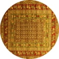 thumbnail image 1 of Ahgly Company Indoor Round Oriental Yellow Industrial Area Rugs, 3' Round, 1 of 4