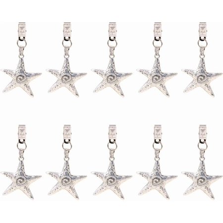 Starfish Tablecloth Weights 10pcs Table Cover Weights Tibetan Alloy Tablecloth Pendant Hangers with Clip Table Cover Clips for Wedding Beach Party Outdoor Garden Picnic Xmas Decor for DIY