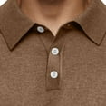 thumbnail image 4 of XIYON Men's Polo Shirt Mens Fashion Casual Solid Color Button Long Sleeve Top Lapel Shirt Classic Collared Golf Shirts For Men, 4 of 6