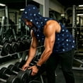 thumbnail image 5 of Graphic Camo Sleeveless Hooded Tank Top for Men, Muscle Fit Pullover Gym Vest - Quick-Dry Athletic Shirt with Pocket for Bodybuilding & Summer Training Blue L, 5 of 8