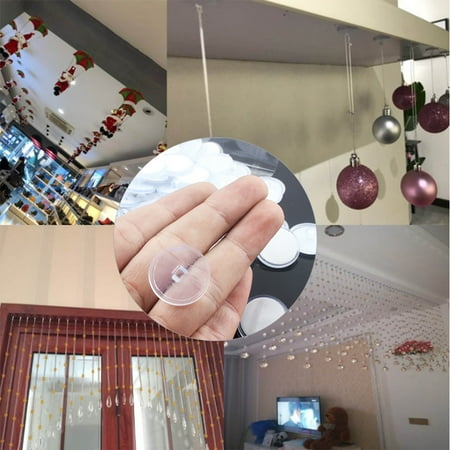 

Dalx 20pcs Ceiling Disc Hooks Sunshade Sucker Hooks Transparent Self Adhesive Ceiling Suctions