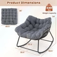 thumbnail image 3 of Costway 2 PCS Outdoor Rocking Chair Oversized Patio PE Wicker Egg Chair Rattan Lounge Chair Gray, 3 of 10