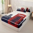 thumbnail image 2 of Manfei London City Silhouette Zipper Queen Comforter Set with Fitted Sheet and 2 Pillowcases,Red Telephone Booth Zipper Bedding Set,Beige,Light Gray Reversible,4pcs, 2 of 8