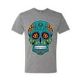 thumbnail image 2 of Wild Bobby Day Of The Dead Sugar Skull Pop Culture Men Premium Tri Blend Tee, Premium Heather, Medium, 2 of 5