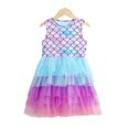 thumbnail image 2 of KYAIGUO Robe Décontractée en Tulle pour Filles, Été Sans Manches à Volants Robes Midi 3D Mignonnes Robe d'Été pour 3-7T, 2 of 9