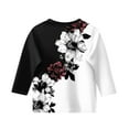 thumbnail image 4 of Xyxonk Cute Shirts for Teen Girls Winter 3/4 Sleeve Tops Floral Print Crew Neck Shirts 2025 Cute Athletic Blouses 5-7 Years, 4 of 4