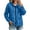 Blue, variant on Womens Hooded Wind‑Resistant Waterproof Outer Coat Zipper Pockets for Weekend Casual Excursions