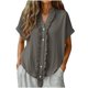 thumbnail image 1 of Tops de Manga Larga de Encaje para las Mujeres Más Tamaño Botón Cuello en V Color Sólido Suave Y Transpirable Blusa para Uso Diario Informal, 1 of 9