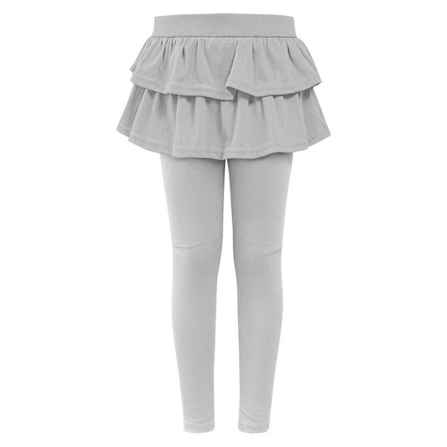 Ensemble de Pantalons et Jupes Élastiques pour Filles, Tenue Décontractée Multicolore pour Âges 3-10 Tissu Extensible Gris 140