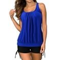 thumbnail image 3 of NOLDARES Women's Swimsuit Tankini Tummy Control Bathing Suits Two Piece Full Coverage Slim Swim Suits with High Waisted Bottom(A-Blue,XL), 3 of 8