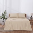 thumbnail image 3 of Modern Threasd 4-Piece Solid Egg Shell White Microfiber Bed Sheet Set, Full, 3 of 12
