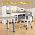 thumbnail image 4 of Modern Kids Table and 6 Chair Set,47.20" Height Adjustable Toddler Table and 6 Chairs Set with Non-Slip desks Legs&Organizer Graffiti Desktop,Preschool Activity Kids Desk Set for Ages 2-10 (Gray), 4 of 8