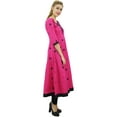 thumbnail image 3 of Bimba Women's Designer Magenta Tunic Cotton Embroidered Anarkali Kurti - 4, 3 of 8