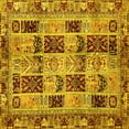 thumbnail image 1 of Ahgly Company Indoor Square Abstract Yellow Modern Area Rugs, 8' Square, 1 of 4