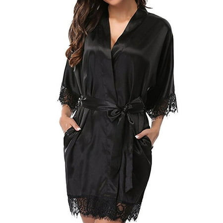 Plus Size Sexy Lace Ice silk Nightdress Sleepwear Pajamas Nightwear