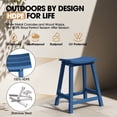 thumbnail image 3 of MUCHENGHY Set of 2 Outdoor Bar Stools 24" with Cushions, HDPE Patio Saddle Seats, Navy, 3 of 8