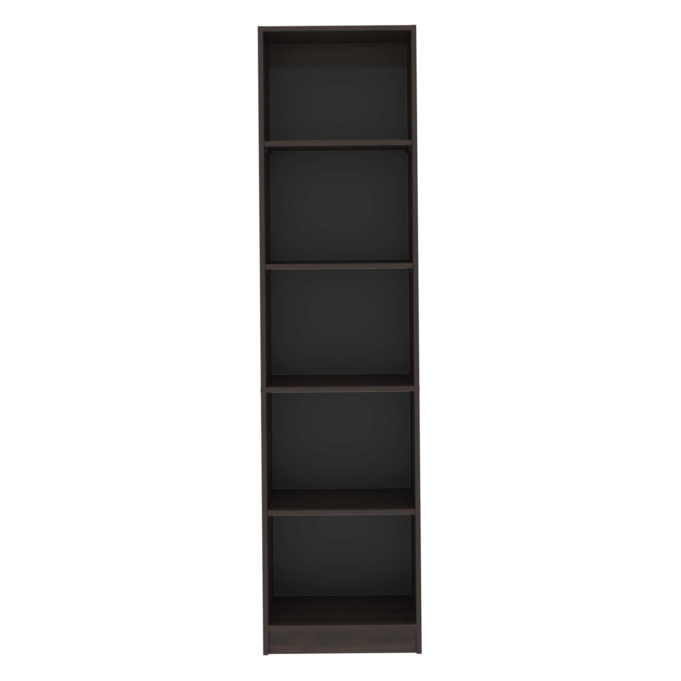 Walnut Bookcase with 5 Shelves, Open Storage Organizer Book Shelf for Living Room, Office, Study