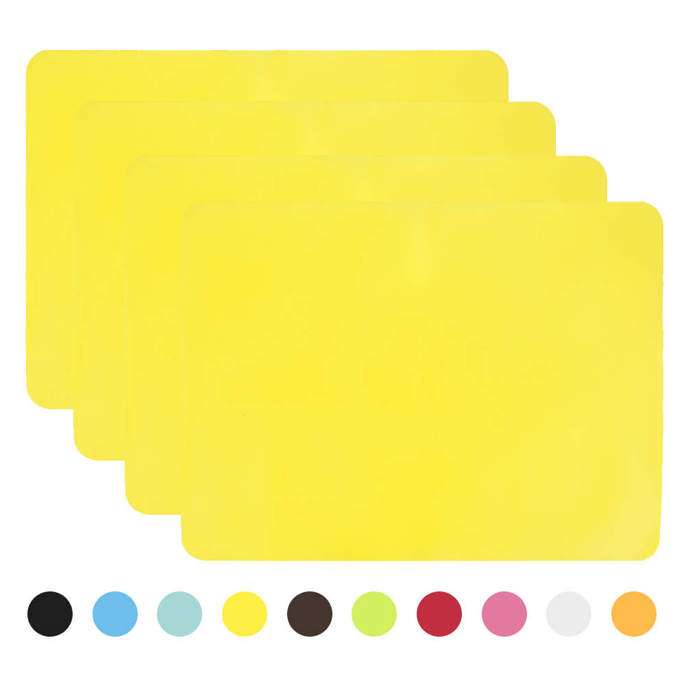 Aspire 4PCS Thicken NonSlip Silicone Placemats Cutting Hot Mats