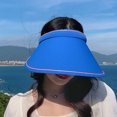 thumbnail image 4 of 2 piezas de sombreros con visera para el sol, sombreros con visera de ala ancha, gorras de playa de verano con ala grande ajustables para mujer, 4 of 7