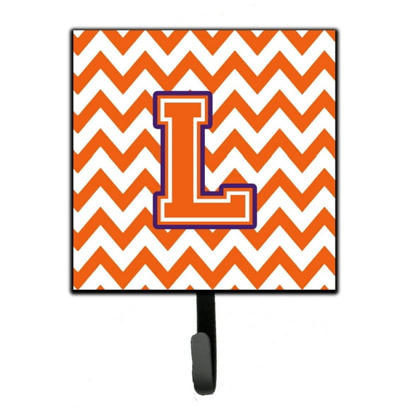 Letter L Chevron Orange and Regalia Leash or Key Holder
