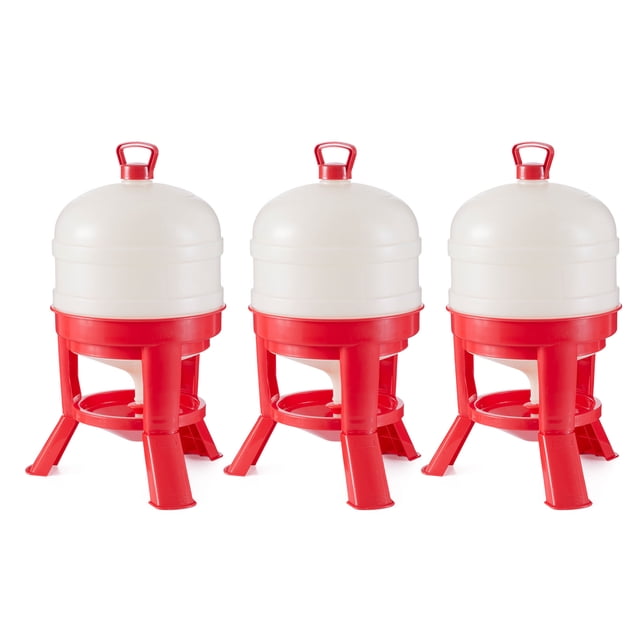 Little Giant 8 Gallon Tank Heavy Duty Poultry Gravity Waterer (3 Pack)