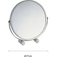 thumbnail image 2 of Freestanding magnifying mirror, magnification up to 3x, round double-sided makeup mirror, diameter approx. 17 cm, silver, 2 of 5