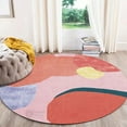 thumbnail image 3 of 8x8, 7x7, Pink area rug, Tufted carpet, Geometric wool, 6x6, 5x5, Rugs for Living, Bed, room, 3 of 6