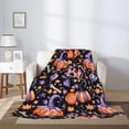 thumbnail image 7 of Throw Blanket for Couch Sofa and Bed, pumpkin halloween hats Super Soft Plush Throw Blanket, Fuzzy Cuteness Comfy Warm Washable Flannel Blanket & Throws for All Season 60"x50", 7 of 7