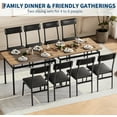 thumbnail image 5 of IdealHouse 5-Piece Dining Table Set, Brown Wood Kitchen Table with 4 PU Upholstered Chairs, Space-Saving Metal Frame Dinette, for Dining Room, 4 PU Black Chair, 5 of 8