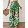 thumbnail image 2 of Wide Leg Pants Woman Flowy Floral Palazzo Pants for Women High Waisted Summer Casual Trousers Cruise Outfits, 2 of 10