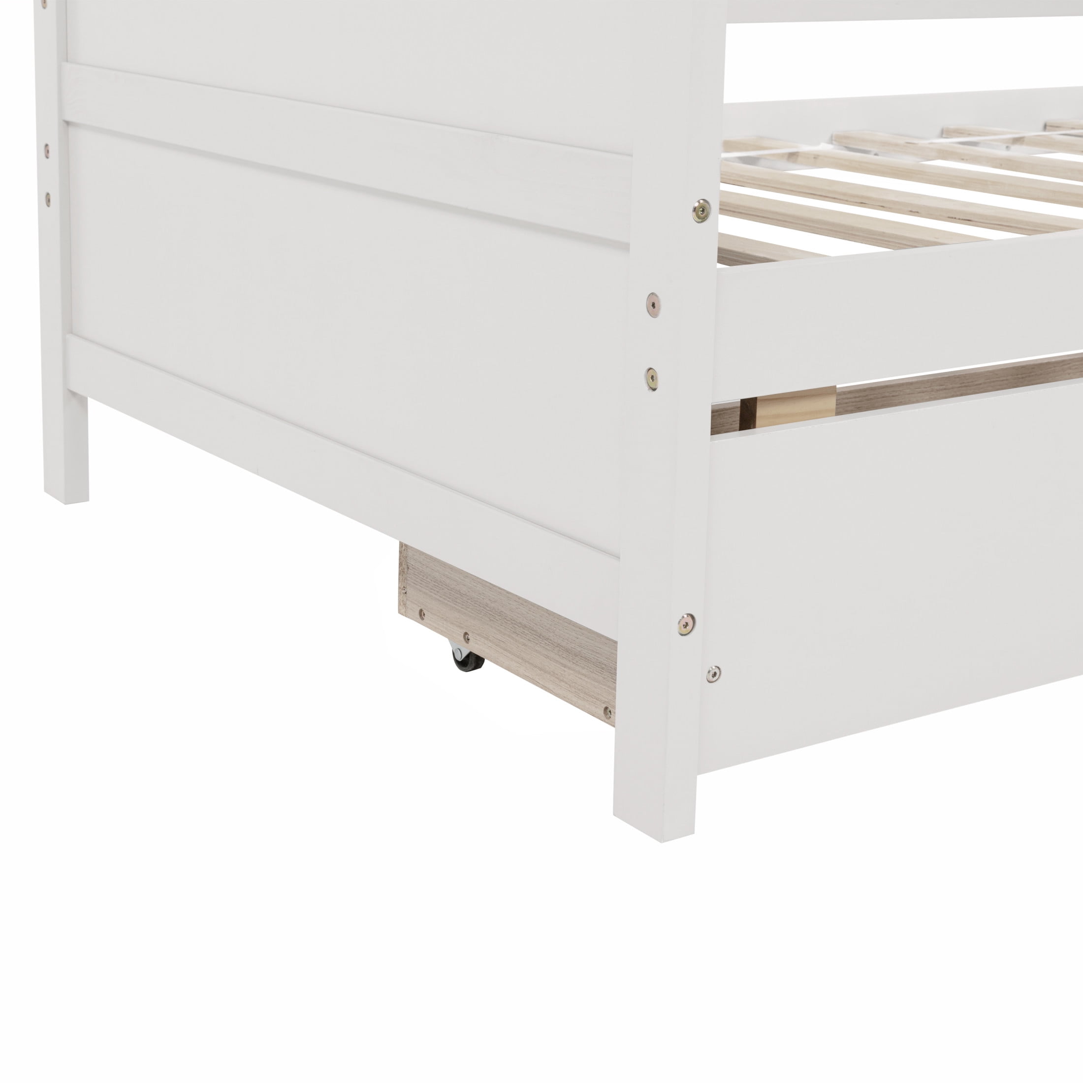 Noble House Deborah Contemporary Twin Daybed with Two Storage Drawers, Solid Pine Wood Frame, White