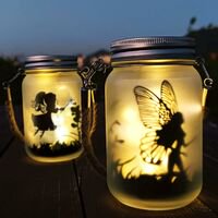 Linterna solar, IP44 impermeable al aire libre Mason Jar lámpara solar para patio, césped, fiesta, luces, decoración de jardín (blanco cálido)