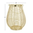 thumbnail image 4 of DecMode Gold Metal Decorative Candle Lantern with Thin Metal Handle, 4 of 10