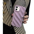thumbnail image 4 of Cute Curly Wave Case for iPhone 11 6.1 inches, Water Ripple Pattern Phone Case Slim Shockproof Satin Glossy Cover for Girls Boys Silicone 3D Non-Slip Case -Purple, 4 of 11