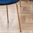thumbnail image 2 of Roundhill Furniture Aufurr 5-Pc Dining Set, White Round Dining Table with 4 Chairs, Blue, 2 of 10